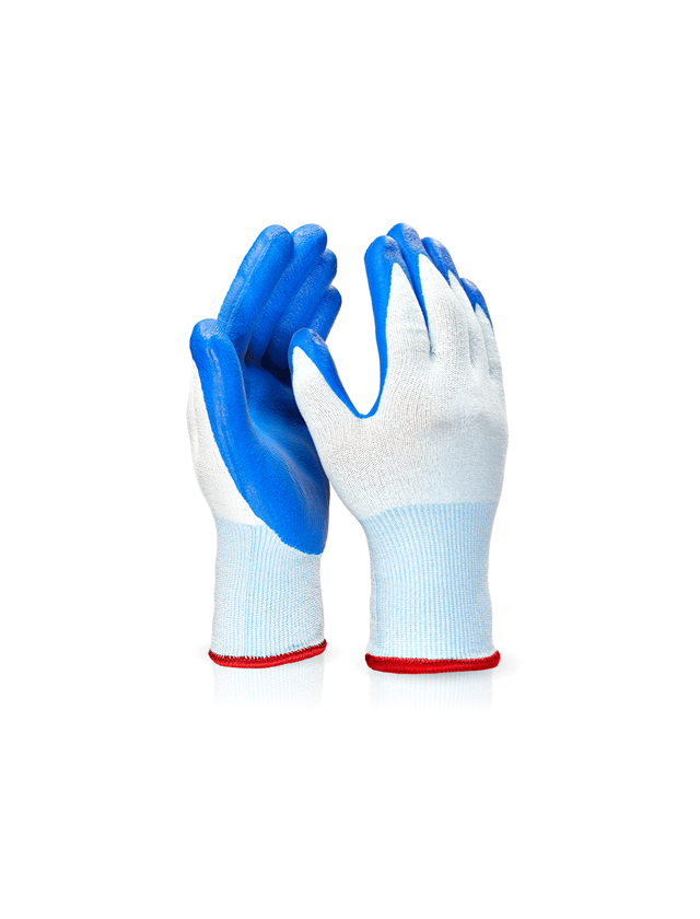 Gecoate: e.s. Nitril handschoenen evertouch cut + blauw/lichtblauw-melange