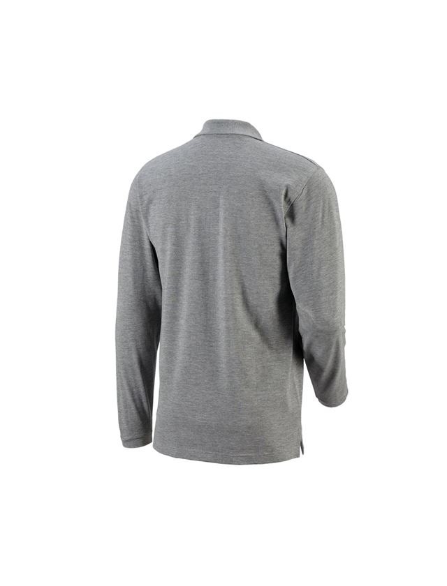 Bovenkleding: e.s. Longsleeve-Polo cotton Pocket + grijs mêlee 1