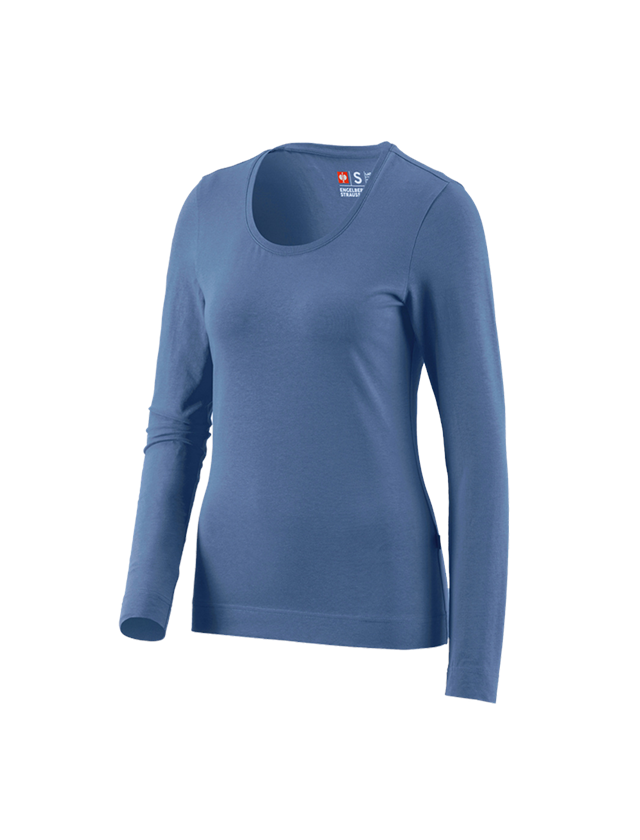 Bovenkleding: e.s. Longsleeve cotton stretch, dames + kobalt 2