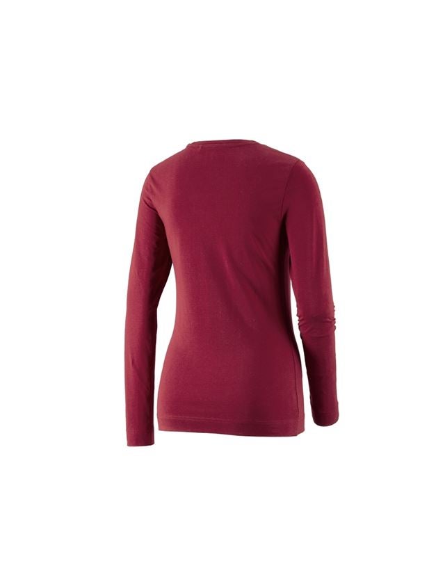 Bovenkleding: e.s. Longsleeve cotton stretch, dames + bordeaux 1