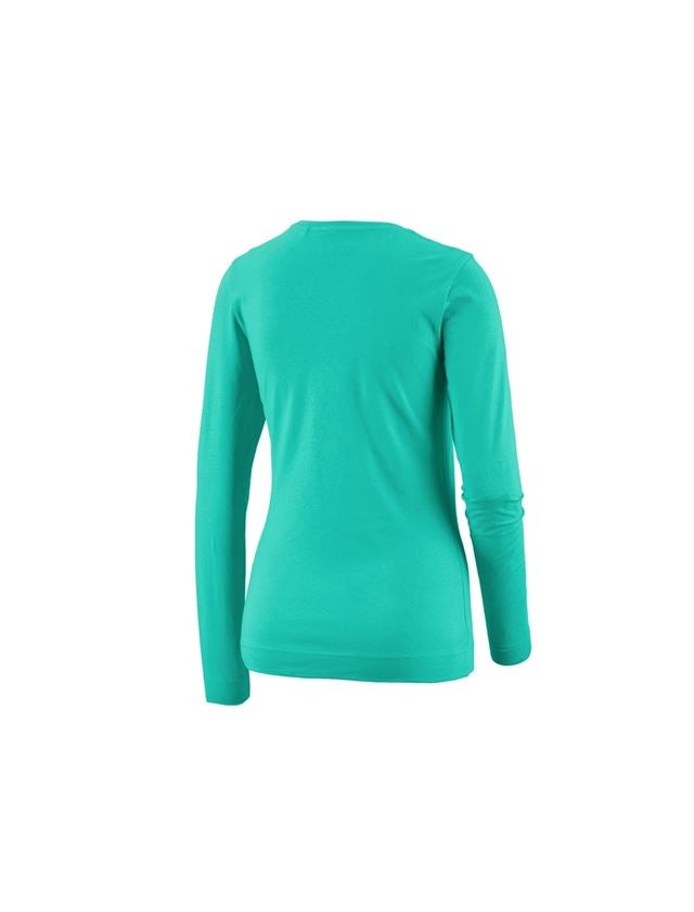 Bovenkleding: e.s. Longsleeve cotton stretch, dames + lagune 1