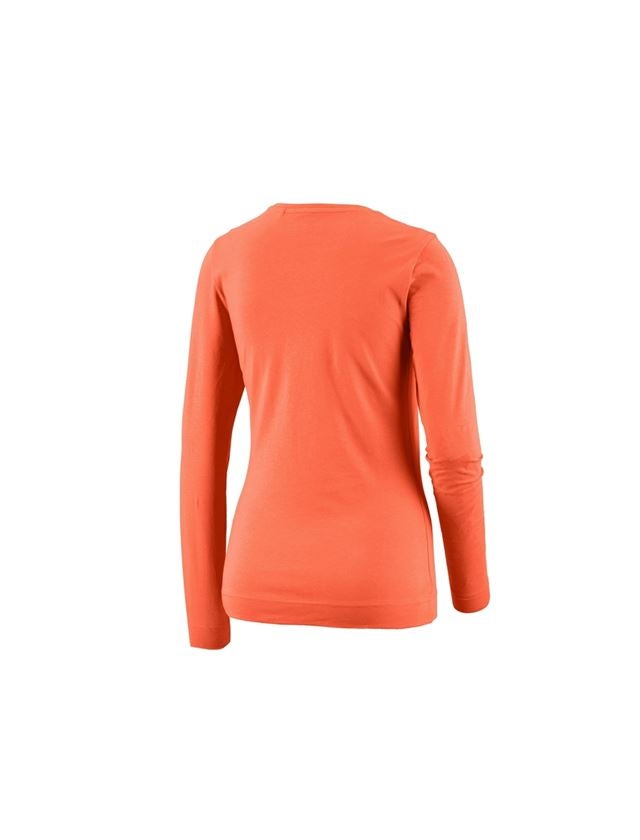 Bovenkleding: e.s. Longsleeve cotton stretch, dames + nectarine 1