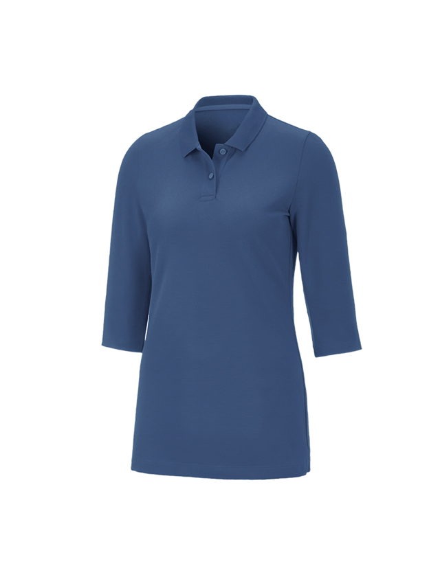 Onderwerpen: e.s. Pique-Polo 3/4-mouw cotton stretch, dames + kobalt