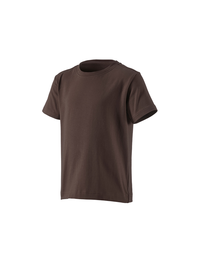 Bovenkleding: e.s. T-shirt cotton stretch, kinderen + kastanje 1
