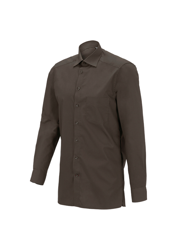 Bovenkleding: e.s. Service-overhemd lange mouw + kastanje