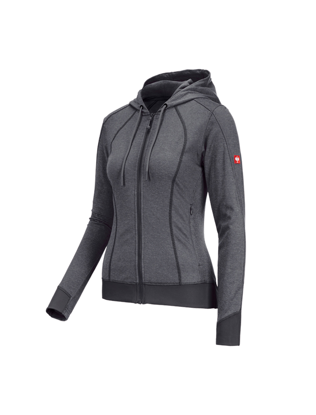 Werkjassen: e.s. Functioneel capuchonjack stripe, dames + antraciet 2