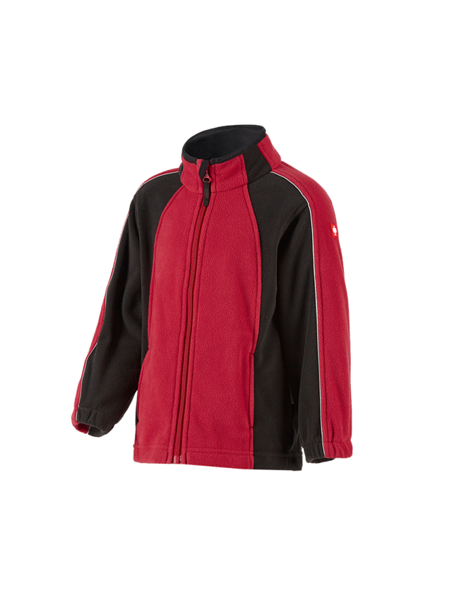 Jassen: Microfleece kinderjack dryplexx® micro + rood/zwart 1