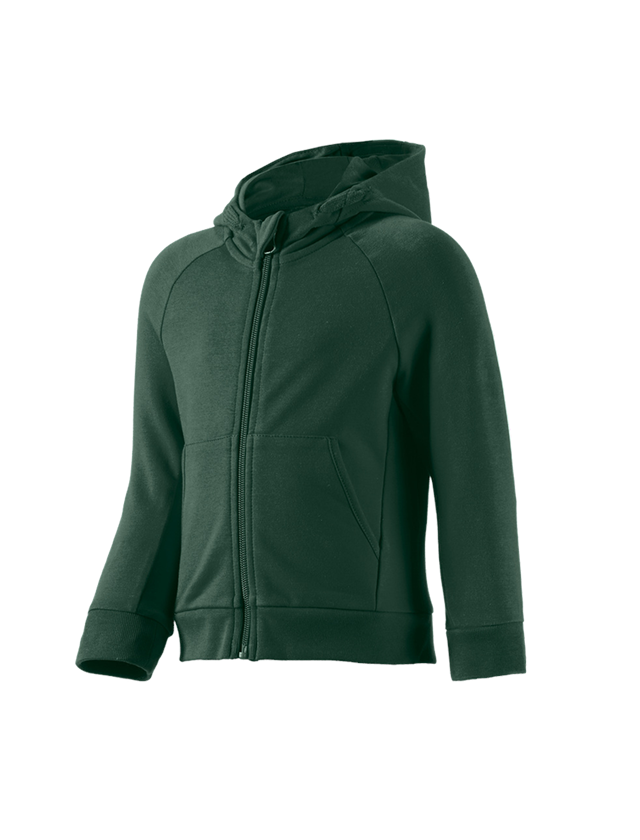 Bovenkleding: e.s. hoody-sweatjack cotton stretch, kinderen + groen 2