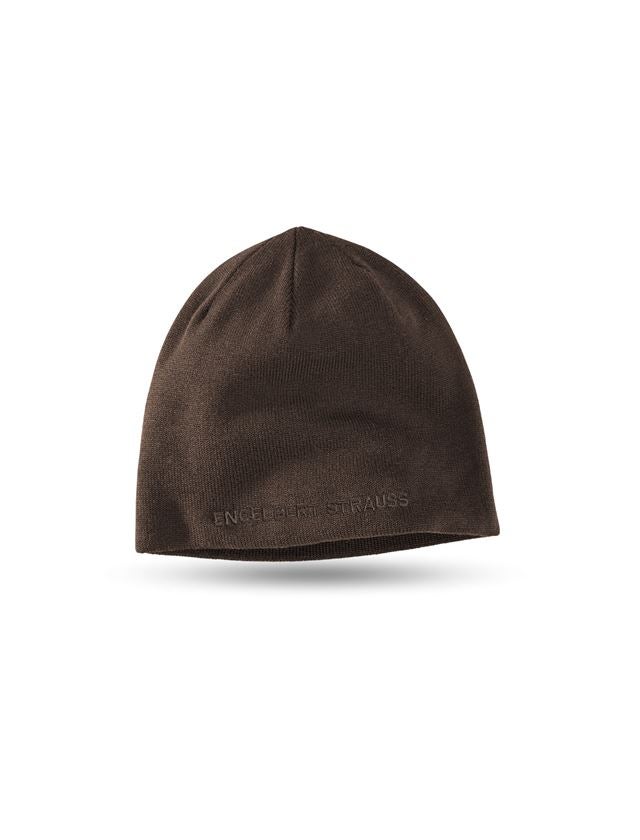 Accessoires: Fijn gebreide muts e.s.dynashield + kastanje