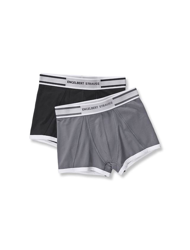 Ondergoed | Thermokleding: e.s. Cotton stretch boxers Colour, per 2 verpakt + zwart+cement