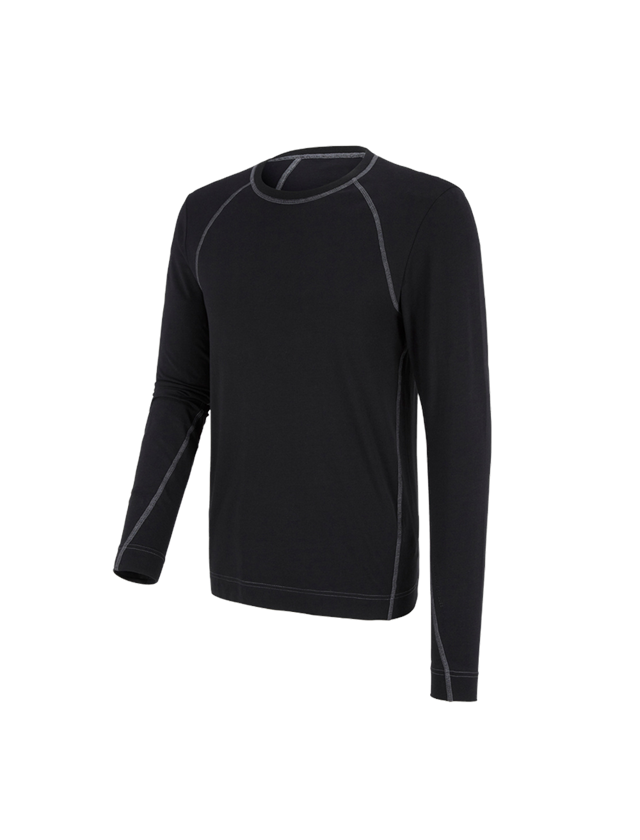Ondergoed | Thermokleding: e.s. Cotton stretch longsleeve + zwart 2