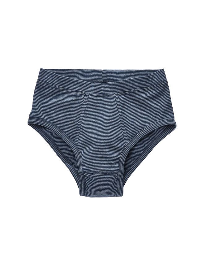 Ondergoed | Thermokleding: e.s. Slip fjine rib classic, per 2 verpak + donkerblauw gestreept