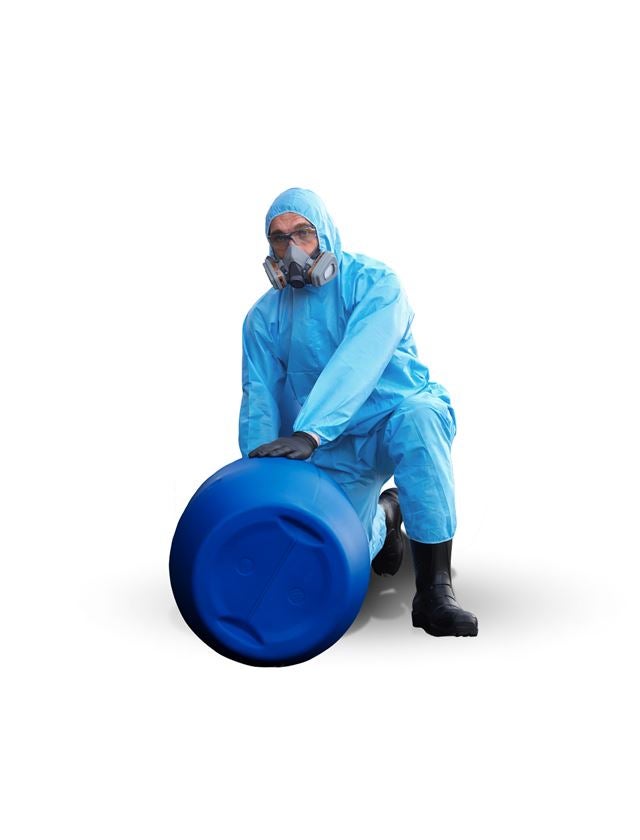 Wegwerpkleding: Vierlaagse wegwerpoverall met ritssluiting + lichtblauw
