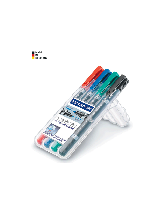 Schrijven | Corrigeren: STAEDTLER Lumocolor permanent duo, etui met 4 