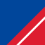 Farbicon, korenblauw/vuurrood/wit
