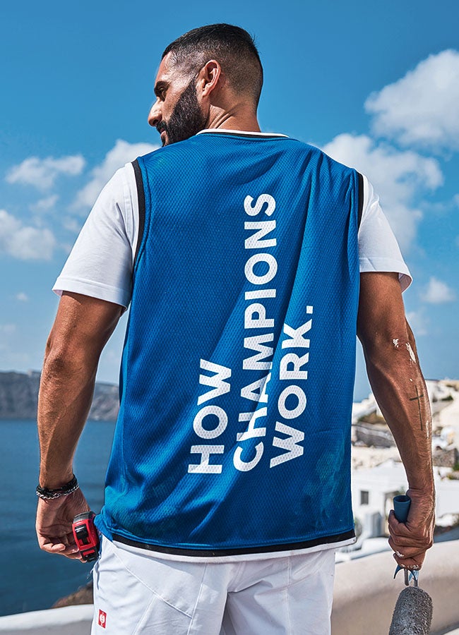 Achterzijde van het functionele tank-shirt e.s.ambition
