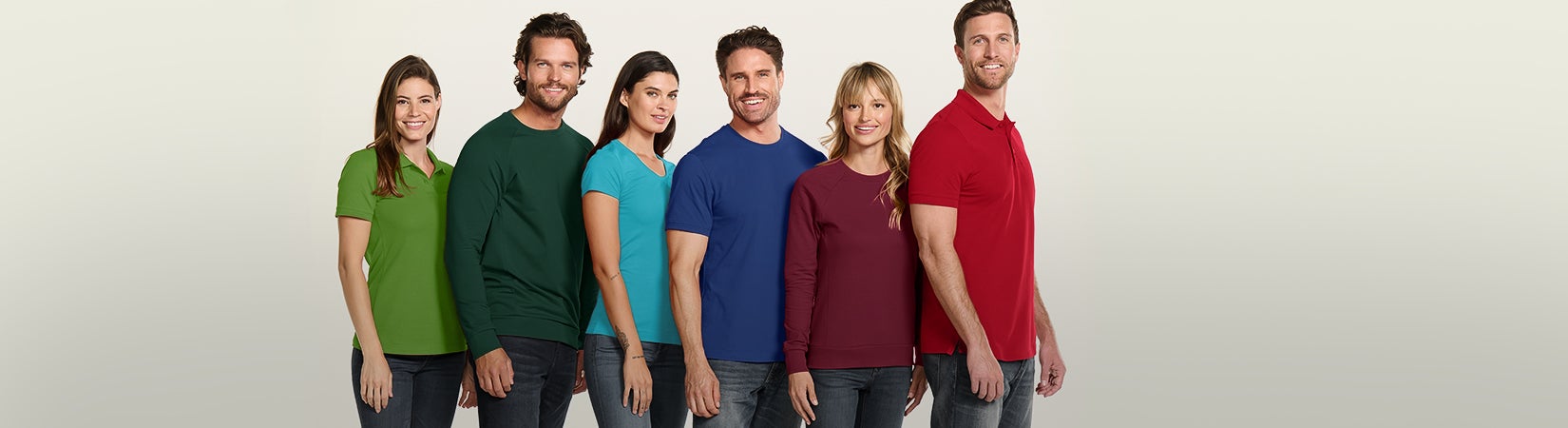 Basics-collectie in verschillende kleuren, modellen en materialen voor dames en heren