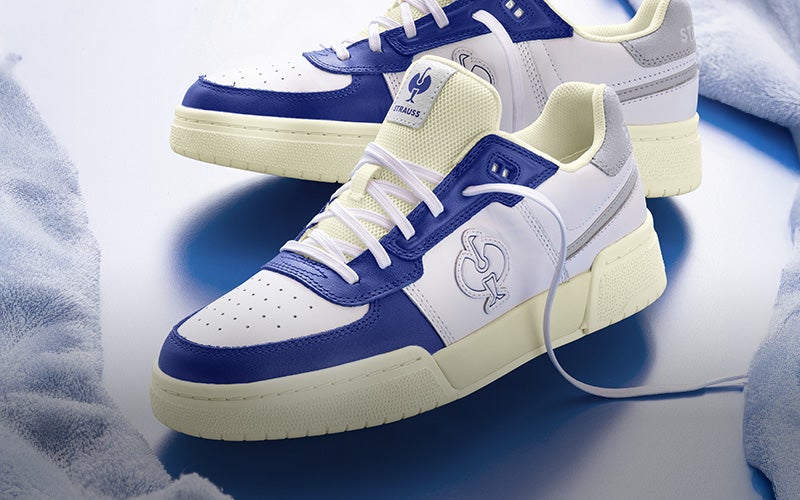 Casual foto van O1 werkschoenen e.s. Sumter low in wit/korenblauw