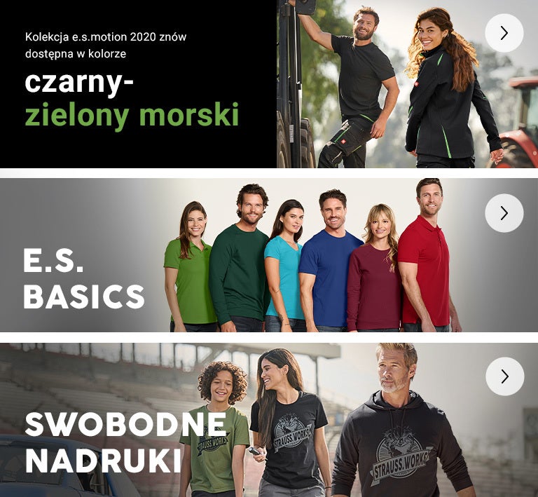Nowe Produkty 2025: motion 2020 w nowym kolorze czarnym-morska, e.s.basics,  swobodne nadruki