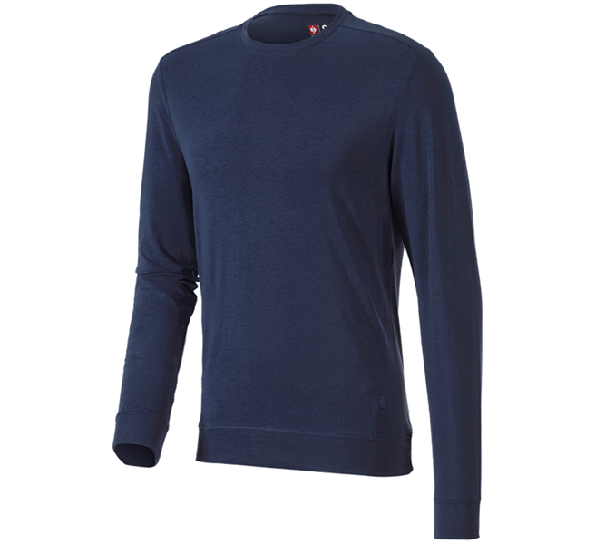 Widok główny, Koszulki z długim rękawem, e.s. Koszulka długi rękaw cotton stretch, granatowy
