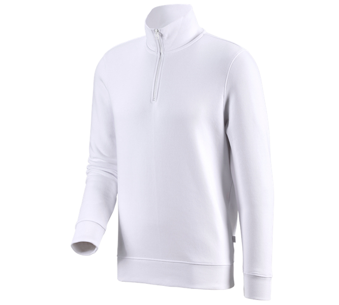 Widok główny, Medyczny, e.s. Bluza z dekoltem na suwak poly cotton, biały
