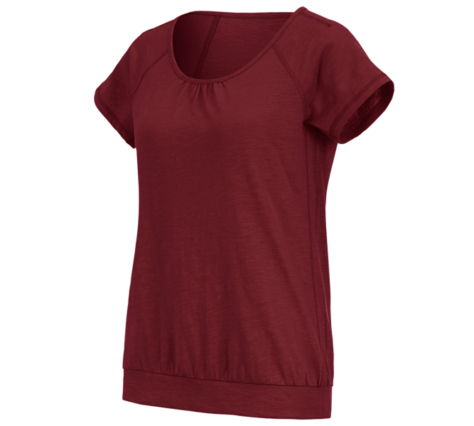 Widok główny, Basics, e.s. Koszulka cotton slub, damska, rubinowy