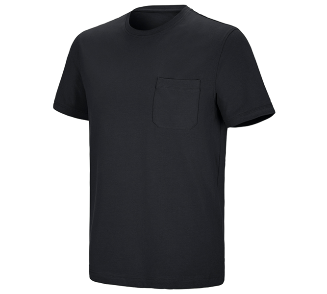 Widok główny, T-shirty, e.s. Koszulka cotton stretch Pocket, czarny