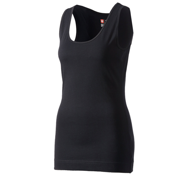 Widok główny, Basics, e.s. Koszulka bez rękawów długa cotton, damska, czarny