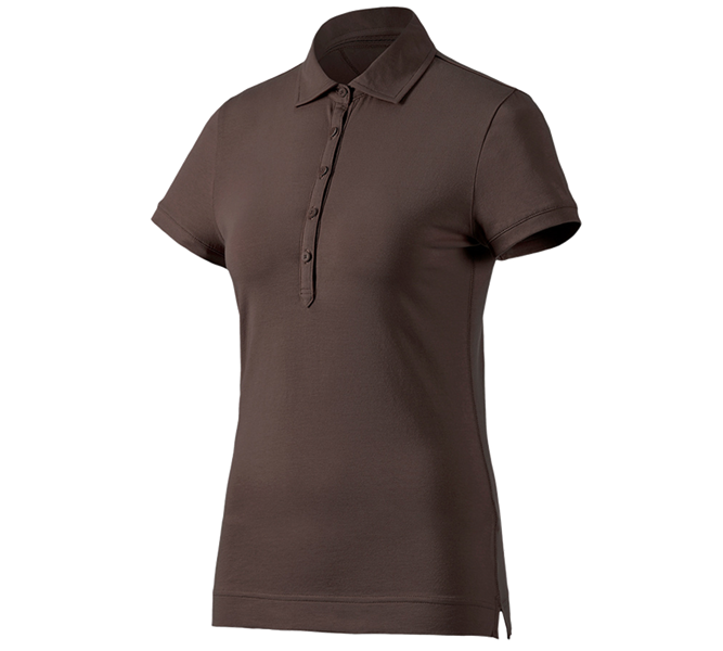 Widok główny, Koszulki polo, e.s. Koszulka polo cotton stretch, damska, kasztanowy