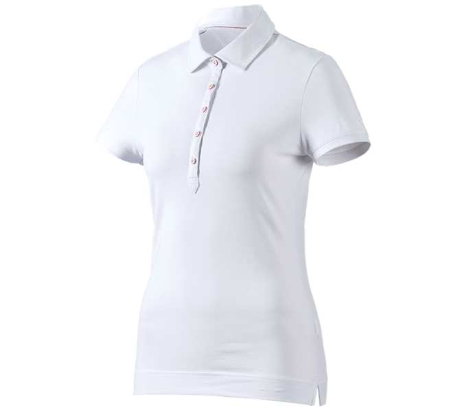 Widok główny, Medyczny, e.s. Koszulka polo cotton stretch, damska, biały