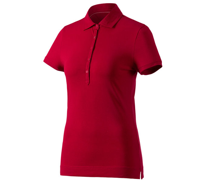 Widok główny, Koszulki | Pulower | Bluzki, e.s. Koszulka polo cotton stretch, damska, ognistoczerwony