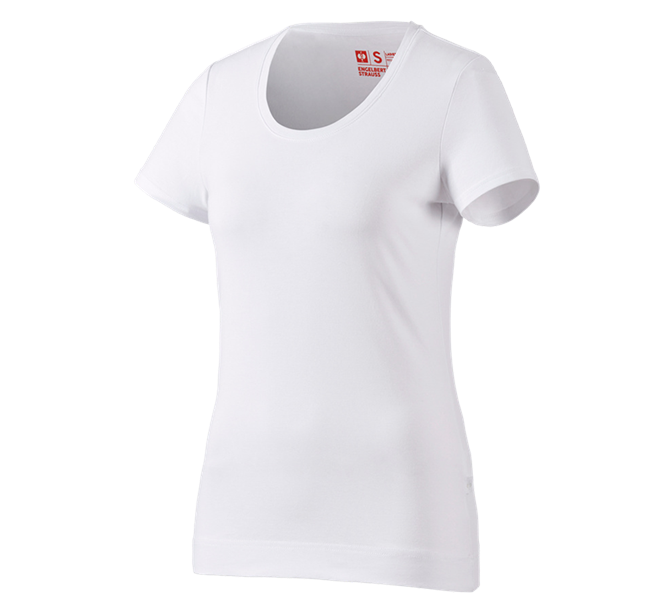 Widok główny, Koszulki | Pulower | Bluzki, e.s. Koszulka cotton stretch, damska, biały