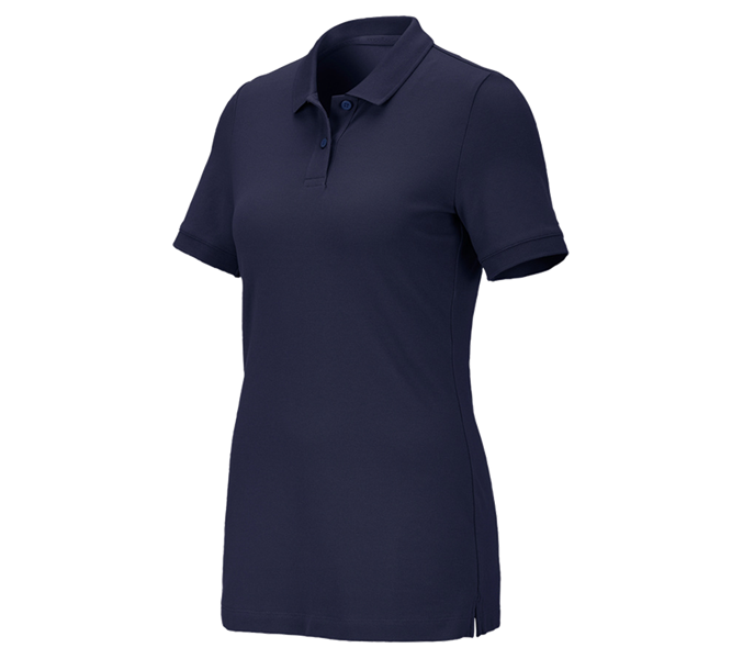 Widok główny, Koszulki | Pulower | Bluzki, e.s. Koszulka polo z piki cotton stretch, damska, granatowy
