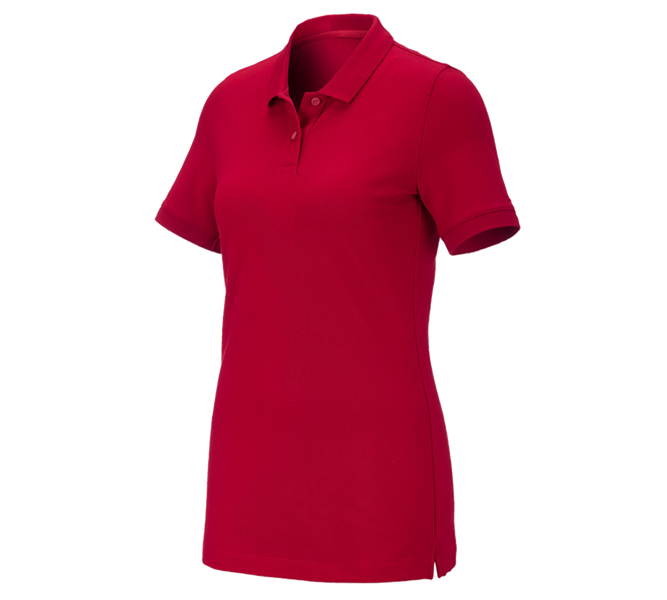 Widok główny, Kobiety, e.s. Koszulka polo z piki cotton stretch, damska, ognistoczerwony