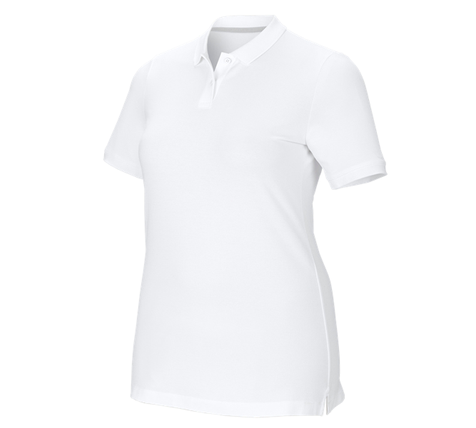Widok główny, Medyczny, e.s. Kosz. polo z piki cotton stretch,da.,plus fit, biały