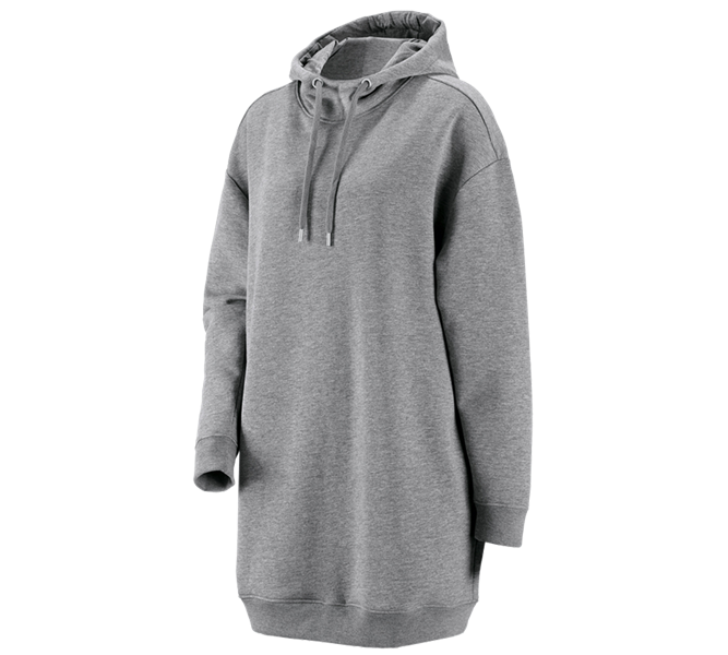 Widok główny, Koszulki | Pulower | Bluzki, e.s. Bluza z kapturem oversize poly cotton, damska, szary melanżowy