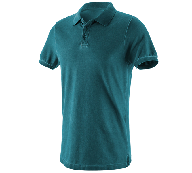 Widok główny, Gastronomia, e.s. Koszulka polo vintage cotton stretch, ciemny cyjan vintage