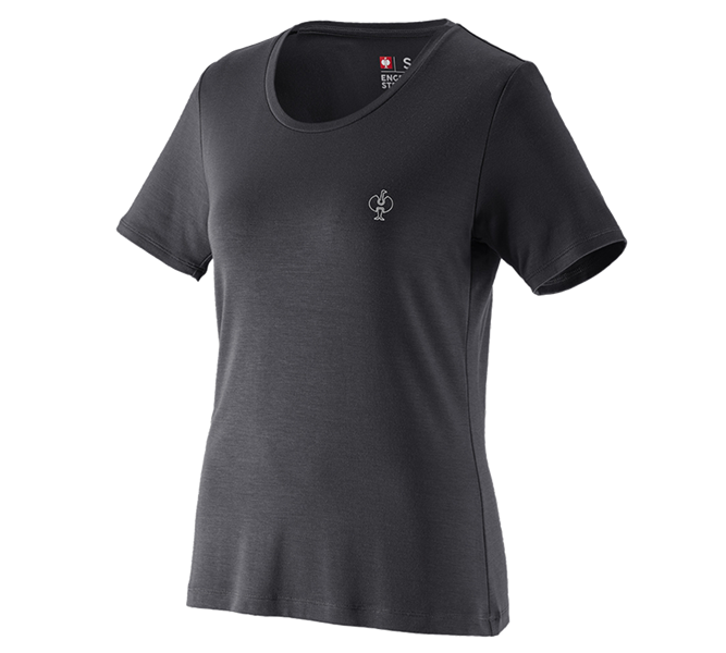 Widok główny, T-shirty, Koszulka Modal e.s. ventura vintage, damska, czarny