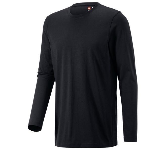 Widok główny, Gastronomia, e.s. Koszulka długi rękaw cotton, long fit, czarny