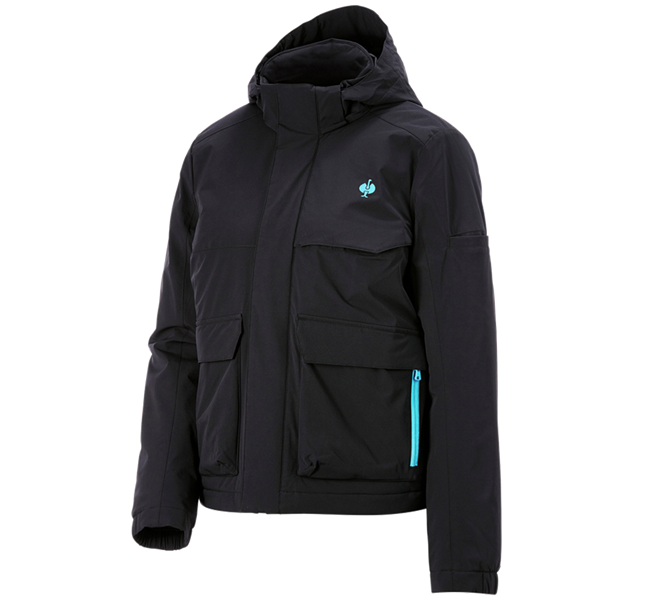 Widok główny, Kurtki zimowe, Kurtka zimowa e.s.trail, damska, czarny/lapisowy turkus