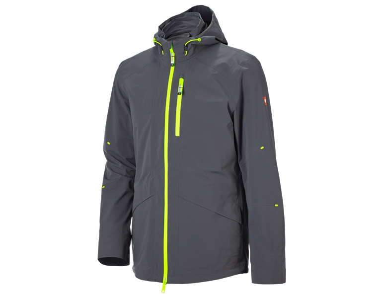 Widok główny, Kurtki przeciwdeszczowe, Kurtka funkcyjna 3 w 1 e.s.ambition, antracytowy/żółty ostrzegawczy