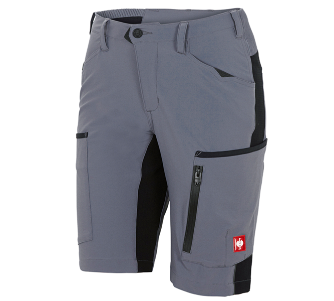 Widok główny, Spodnie robocze, Szorty e.s.vision stretch, damskie, szary/czarny