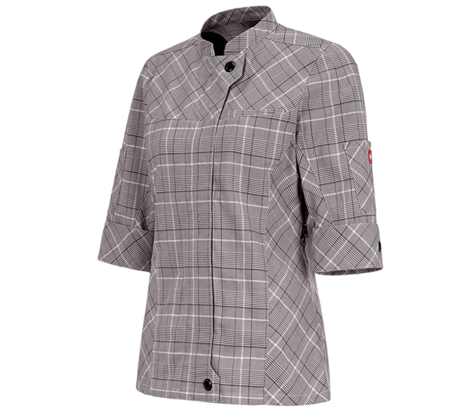 Widok główny, e.s.fusion, Bluza kucharska rękaw 3/4 e.s.fusion, damska, kasztanowy/biały