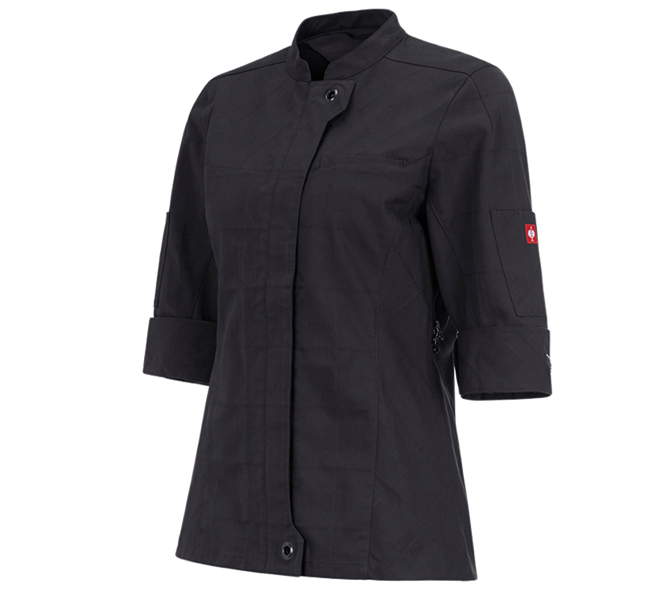 Widok główny, Kurtki robocze, Bluza kucharska rękaw 3/4 e.s.fusion, damska, czarny