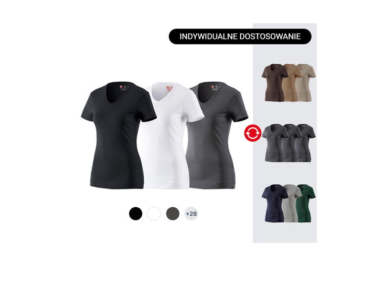 ZESTAW DAMSKI:3xe.s.Koszulka cotton dekolt w serek