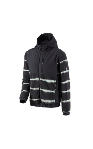 Hyb. kurtka polar. z kapt. tie-dye e.s.motion ten czerń żelazowa