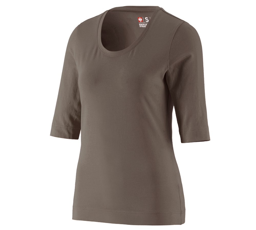 Koszulki | Pulower | Bluzki: e.s. Koszulka rękaw 3/4 cotton stretch, damska + kamienny