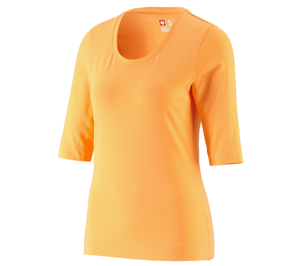 Koszulki | Pulower | Bluzki: e.s. Koszulka rękaw 3/4 cotton stretch, damska + jasnopomarańczowy