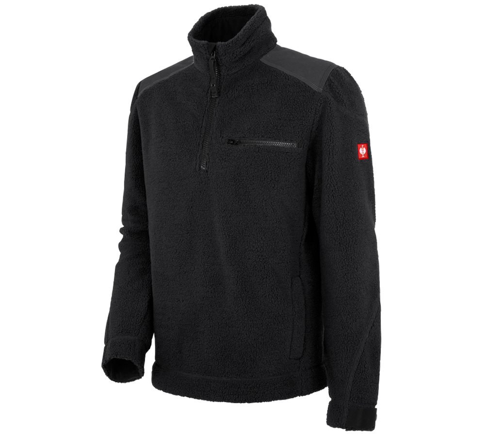 Koszulki | Pulower | Koszule: Bluza Troyer z dzianiny baraniz. e.s.roughtough + czarny