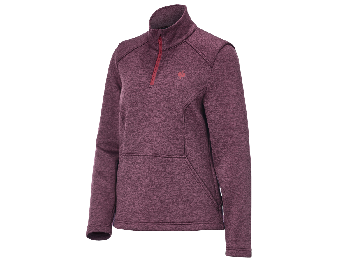 Koszulki | Pulower | Bluzki: Bluza ze stójką thermo stretch e.s.trail, damska + mahoniowa czerwień melanżowy/opalowa czerwień